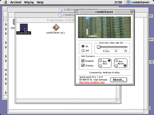 Screenshot of the screensaver application's interface.